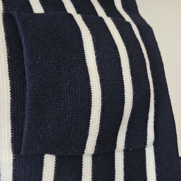 Nine West Navy Striped Gold Button Up Cardigan Sz XL - Picture 5 of 7